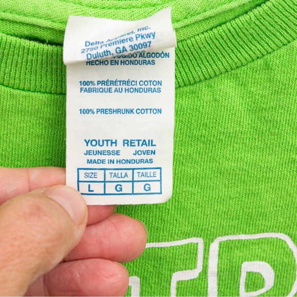 Bright green comfy t-shirt “Control Freak” with video game controllers boys YL - Picture 8 of 8